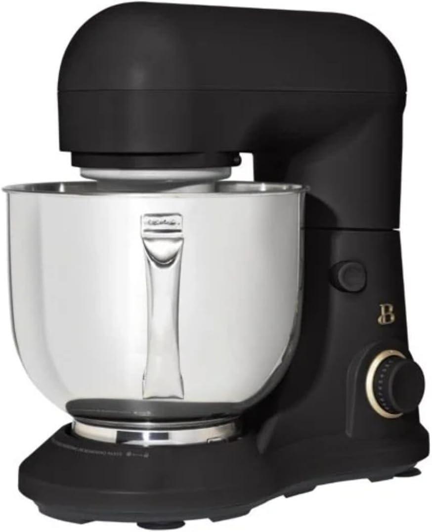 Beautiful 5.3 Qt Stand Mixer, White Icing with Flat Beater, Dough Hook, Balloon Whisk