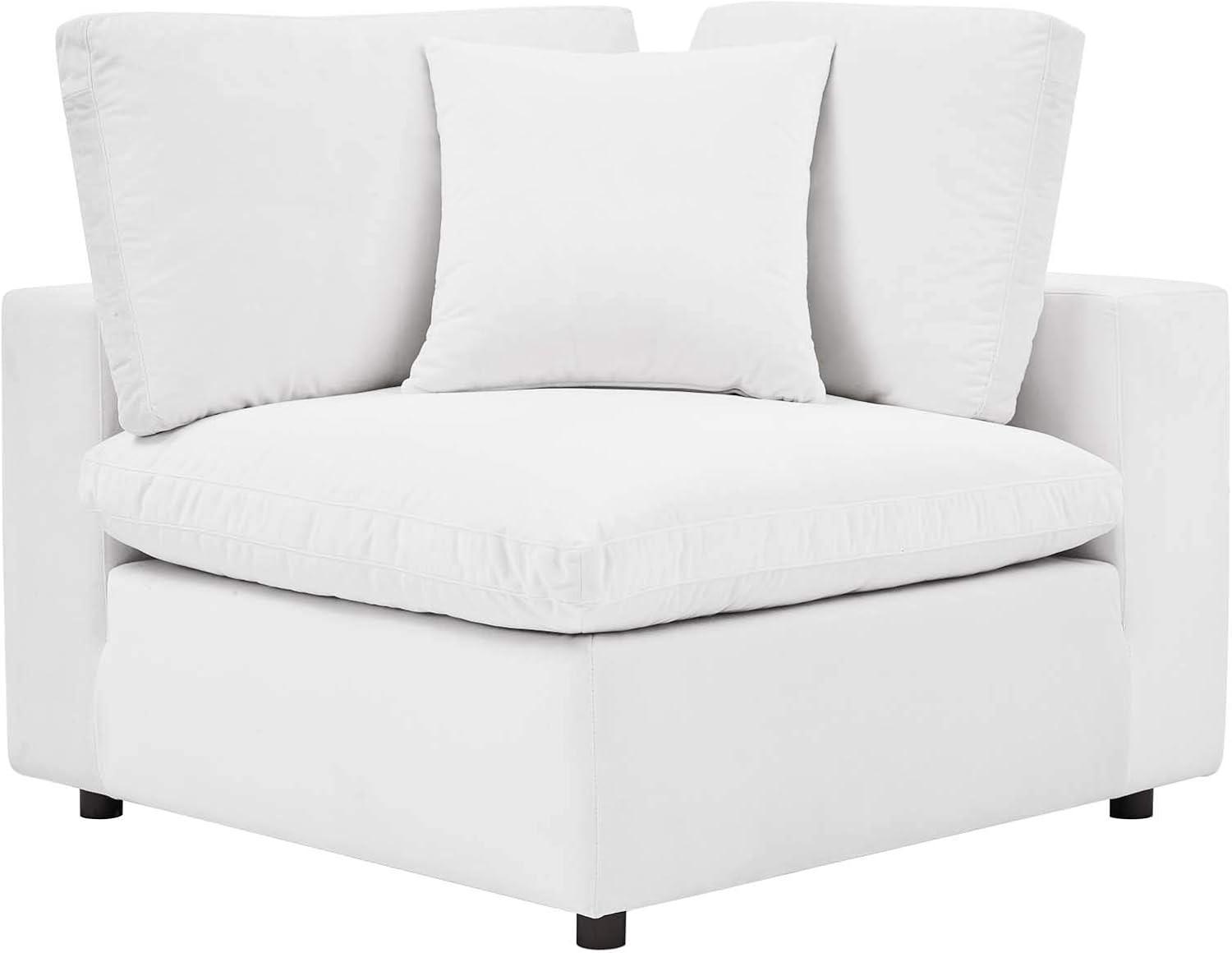 Modway Commix 4-Piece Down Filled Overstuffed Performance Velvet Sectional Sofa in White