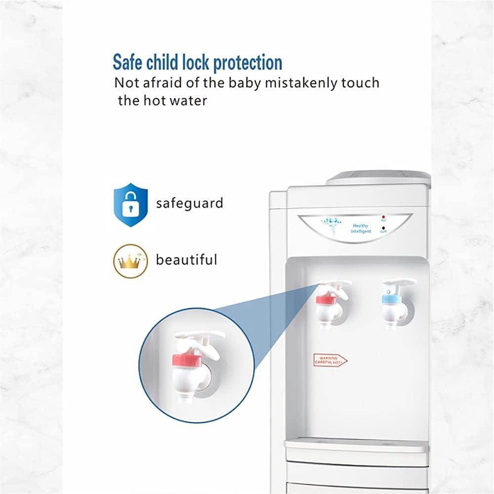 Hot & Cold Top Loading Water Dispenser, 5 Gallon Water Cooler Dispenser with Child Safety Lock, Removable Drip Tray and Storage Cabinet, Ideal for Home Office Use, White