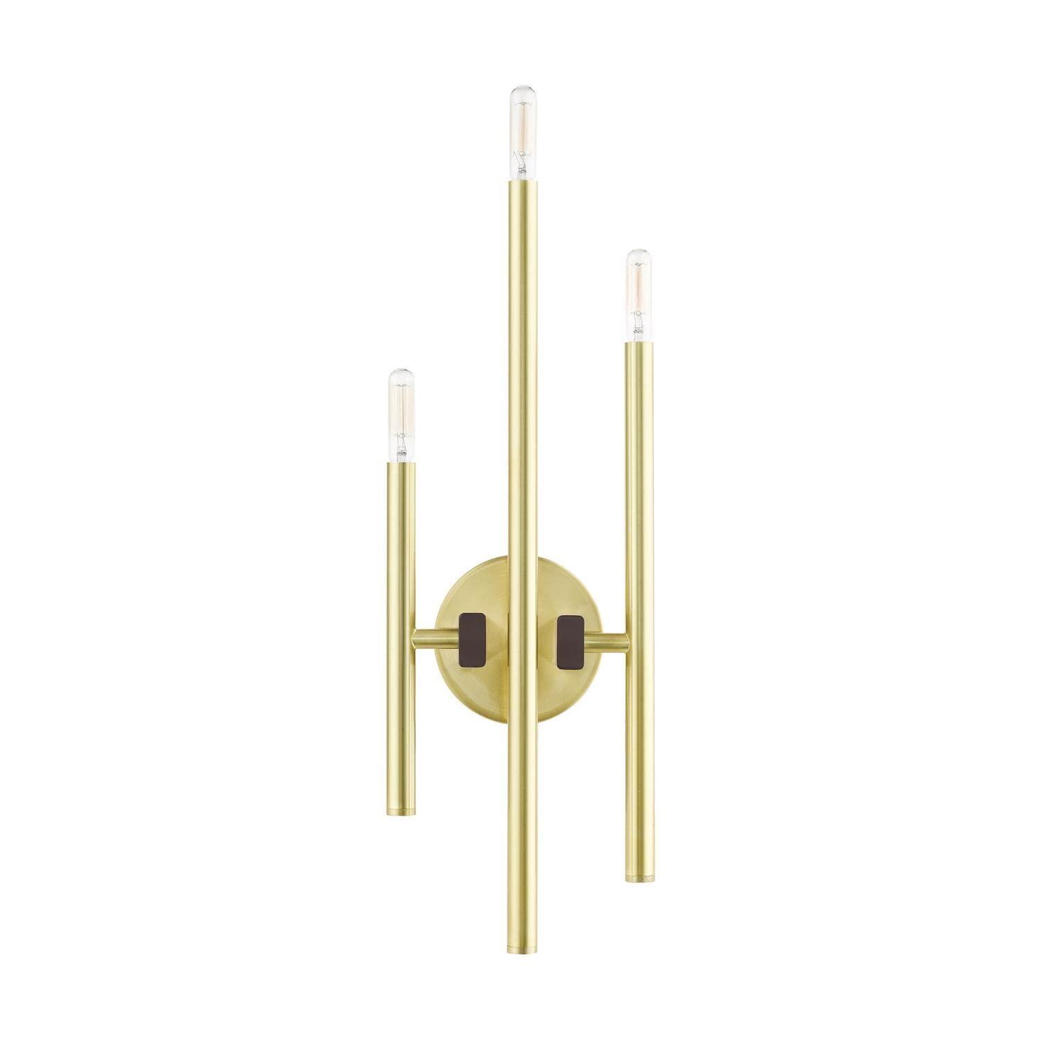 Livex Lighting Denmark 3 - Light Wall Light in  Satin Brass