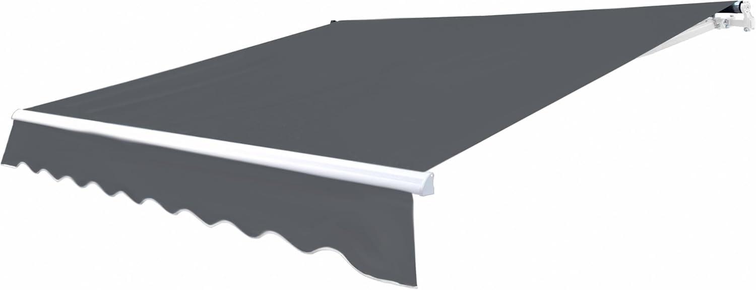 Motorized Retractable White Frame Patio Awning
