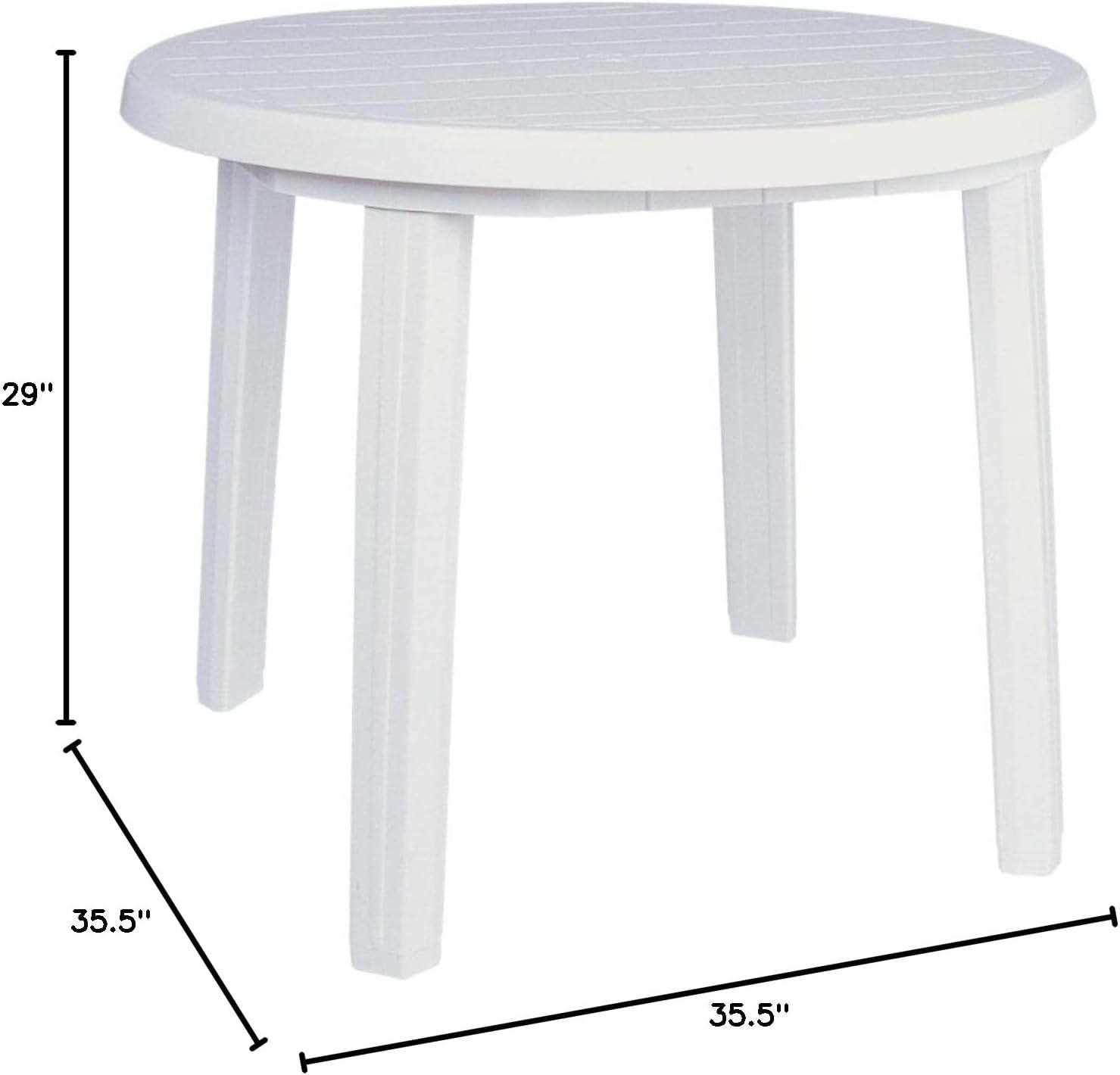 Compamia Ronda 36" Round Resin Outdoor Patio Dining Table in White