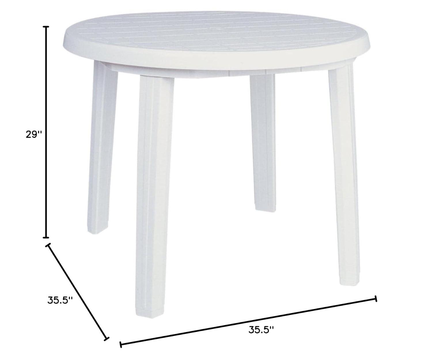 Compamia Ronda 36" Round Resin Outdoor Patio Dining Table in White