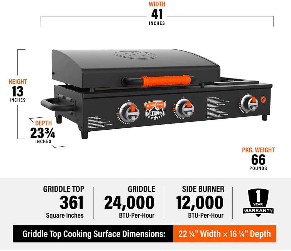 Blackstone On The Go 22” Table Top Griddle w/Side Burner