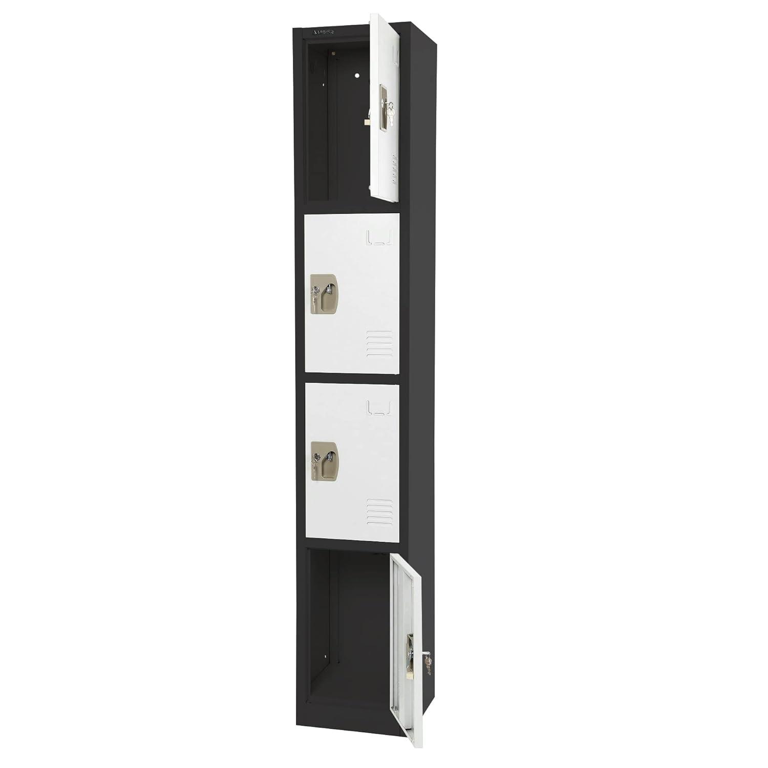 AdirOffice 12'' Wide Steel 4-Tier School and Gym Locker