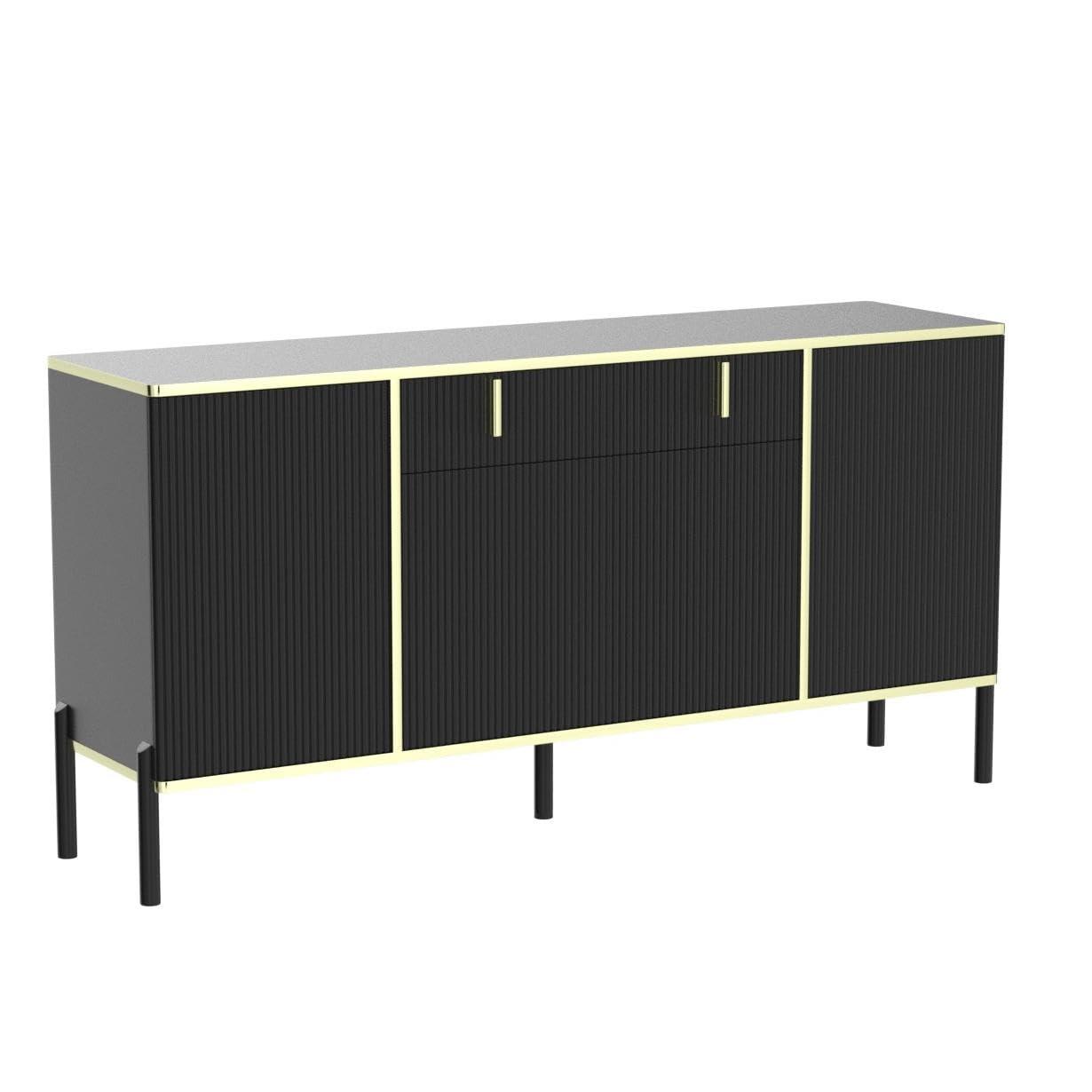 Willa Arlo™ Interiors Wilber 63.4" Sideboard Buffet Cabinet with Fluted Decorative Doors, Modern Console Table