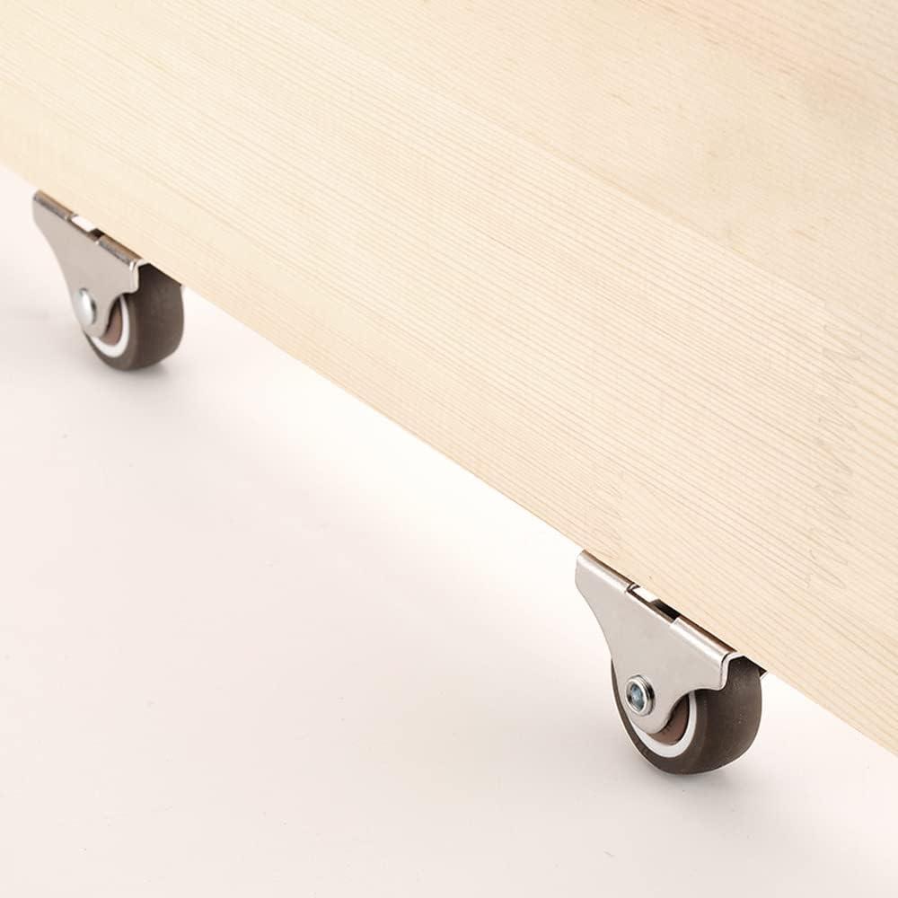 Mini Fixed Caster Wheels 1 inch Silent Ball Bearing Small Casters Wheels, Metal Top TPE Rubber Low Profile Caster Wheels for Furniture Rolling Cabinet Trundle Bed Drawer with Screws 4 Pack