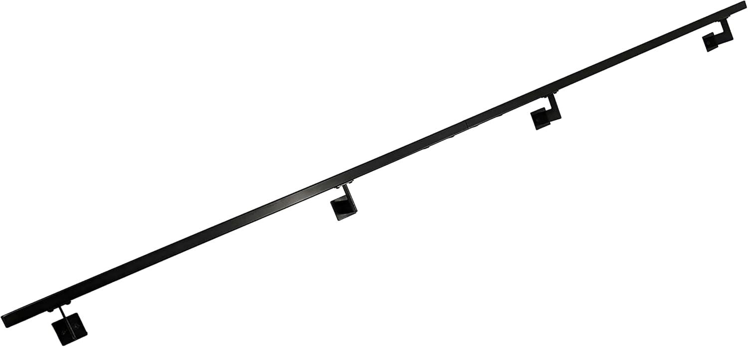 Urban Contemporary Handrail Grab Bar Kit, L Steel Brackets, Returns to Wall, Powder Coat