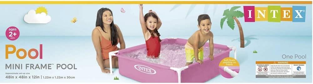 Intex Mini Frame Above Ground Swimming Pool Pink 48in X 48in X12in