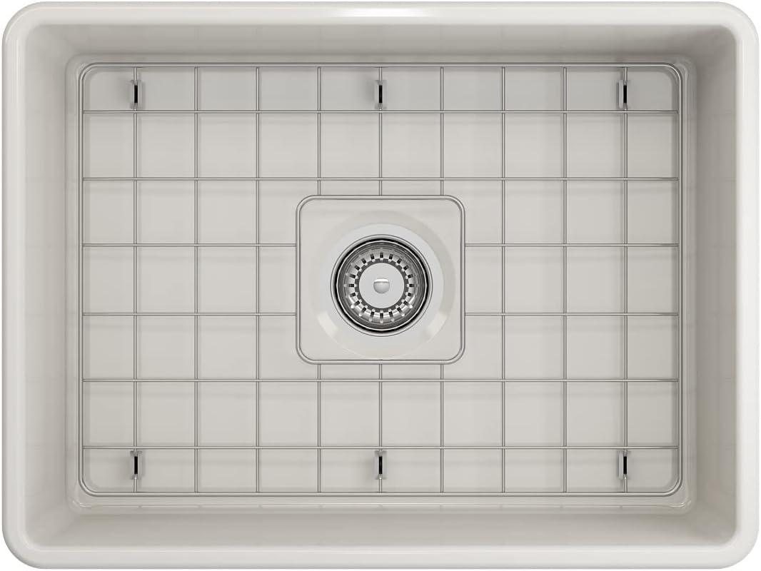 Matte Black Fireclay Farmhouse Single Bowl Kitchen Sink with Accessories