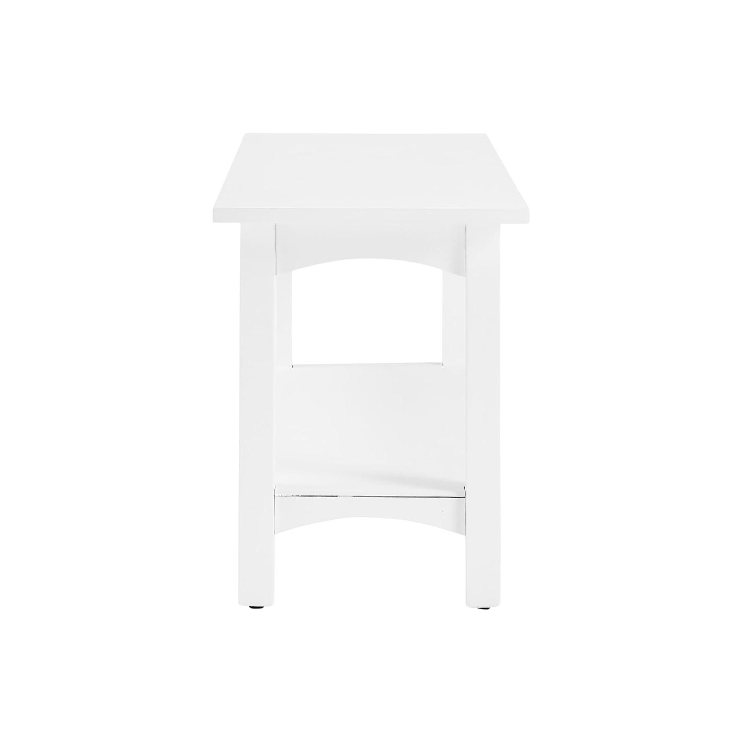 Alaterre Furniture Craftsbury 36 in. Sturdy Pine Wood Entryway Bench, 2-Person Bench Open Design Accent Furniture, White