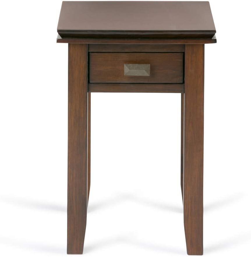 Simpli Home Artisan Solid Wood Transitional Narrow Side Table with Drawer