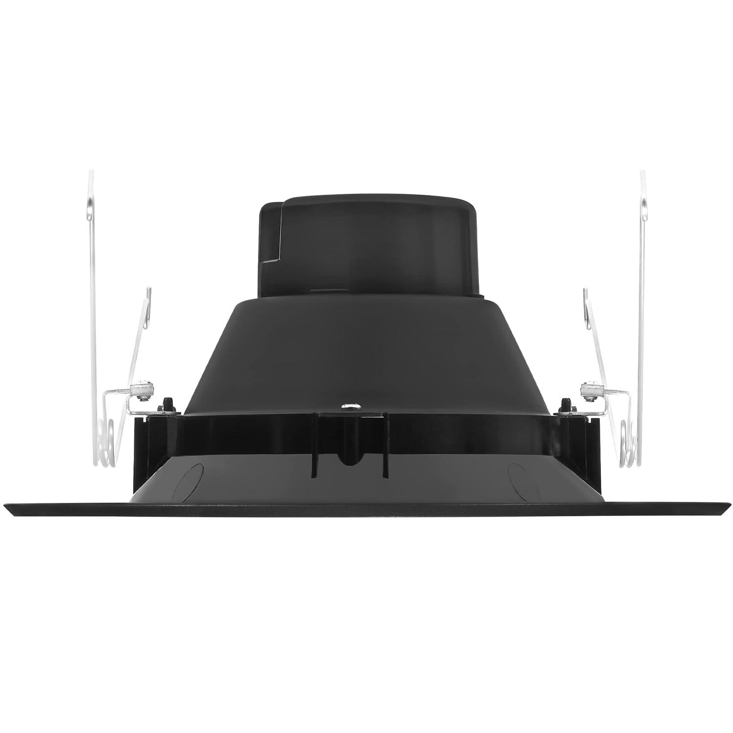 Maxxima 5" & 6" 5 CCT Retrofit LED Downlight - 1100 Lumens, E-26 Quick Connect, Dimmable, Black Trim.