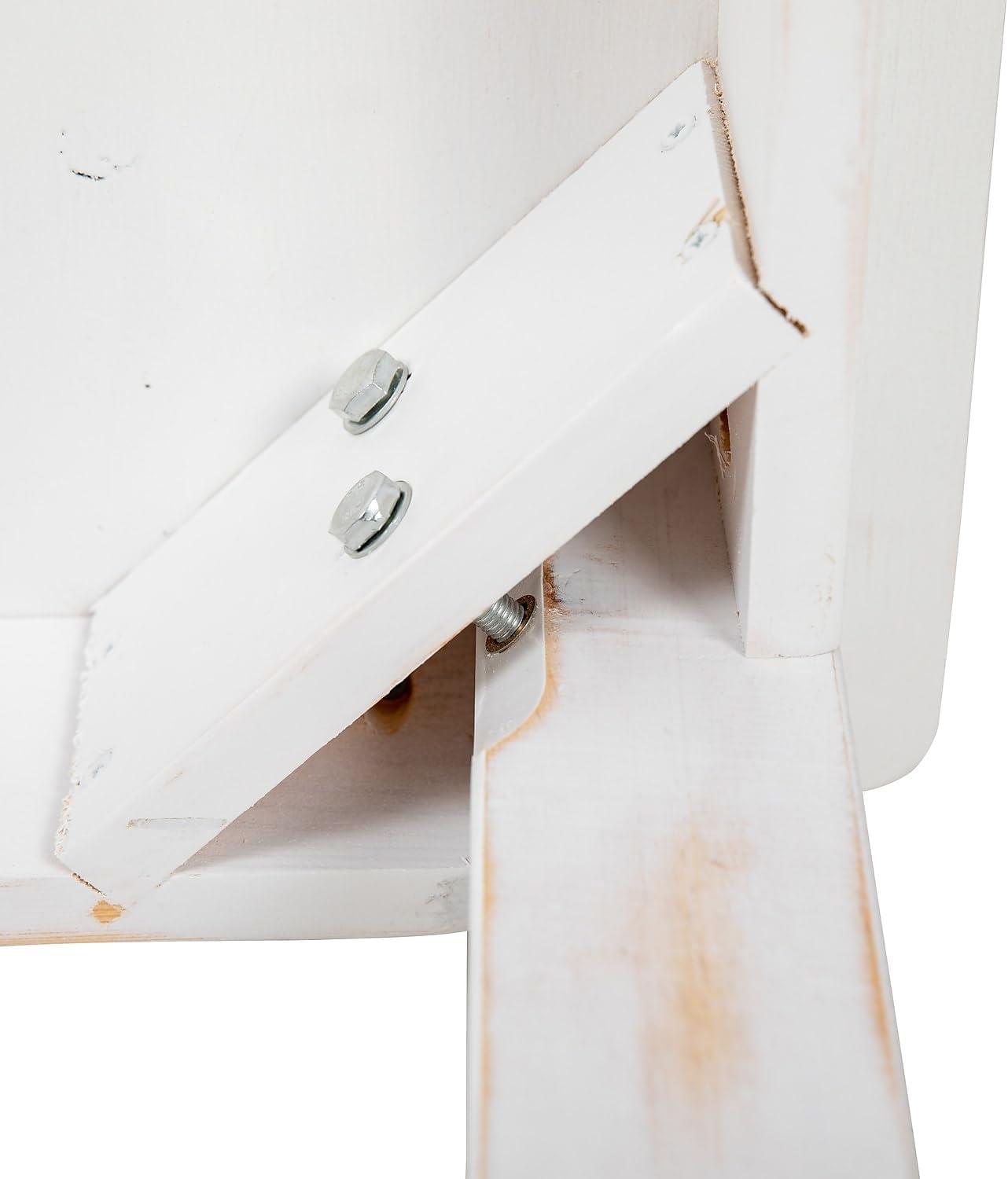 Flash Furniture HERCULES Series 46" x 30" Rectangular Antique Rustic White Solid Pine Farm Dining Table