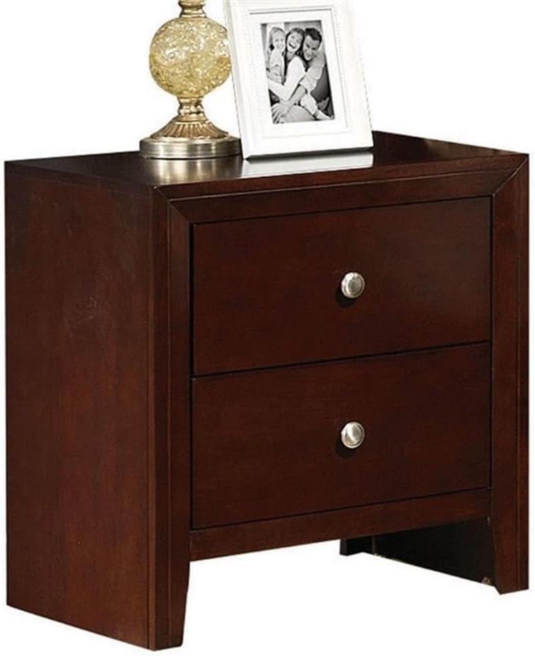 22" Ilana Nightstand Brown Cherry - Acme Furniture: Wood Composite, No Assembly, Meets ASTM Safety Standards