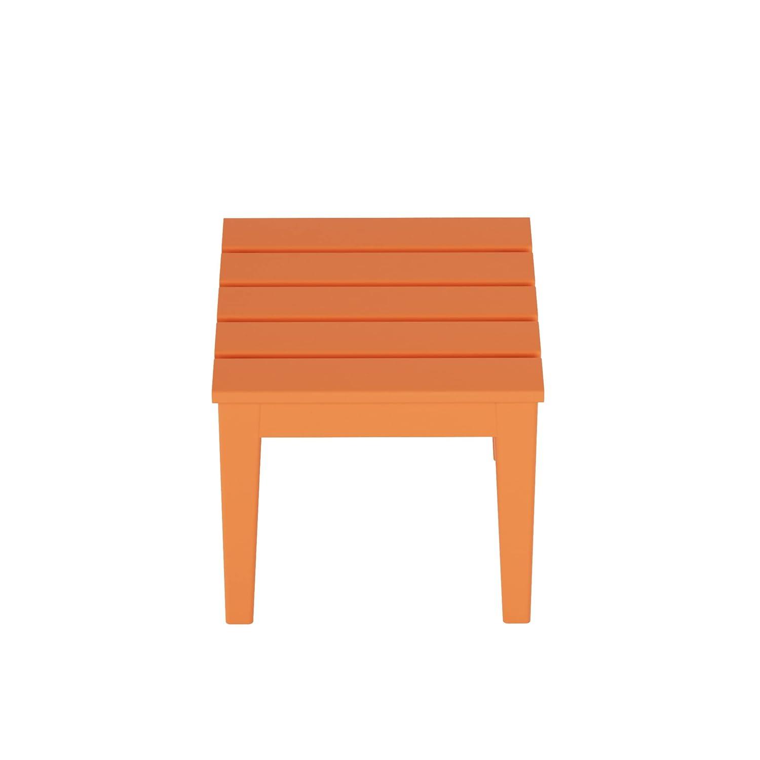 WestinTrends All-Weather Outdoor Patio Round Poly Adirondack Side Table, Orange