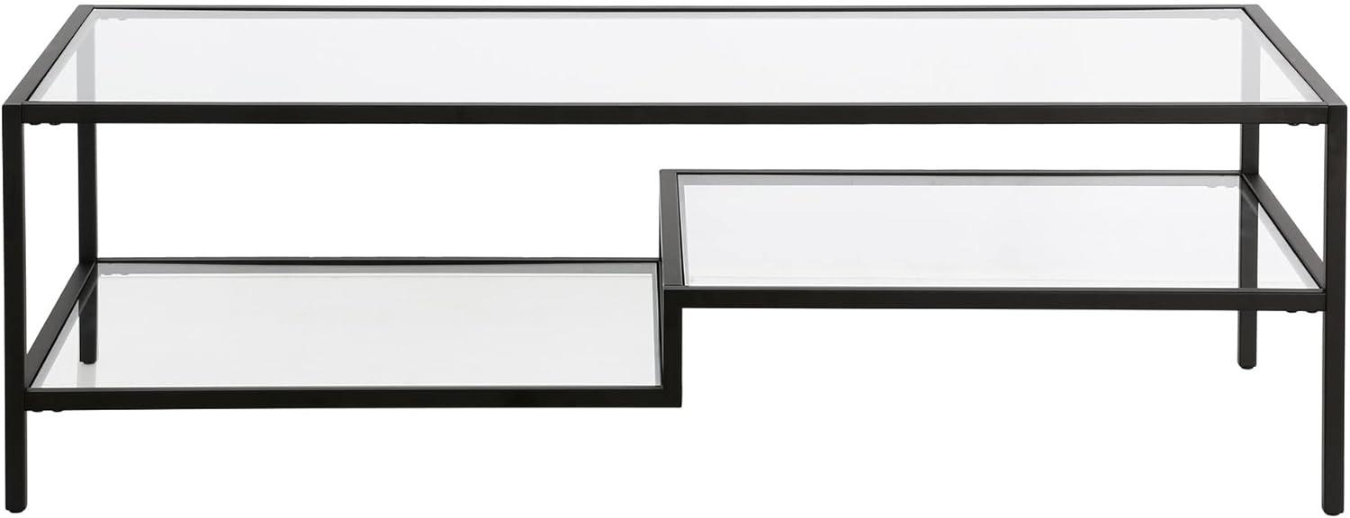 Evelyn&Zoe Lovett 54" Wide Rectangular Coffee Table in Blackened Bronze