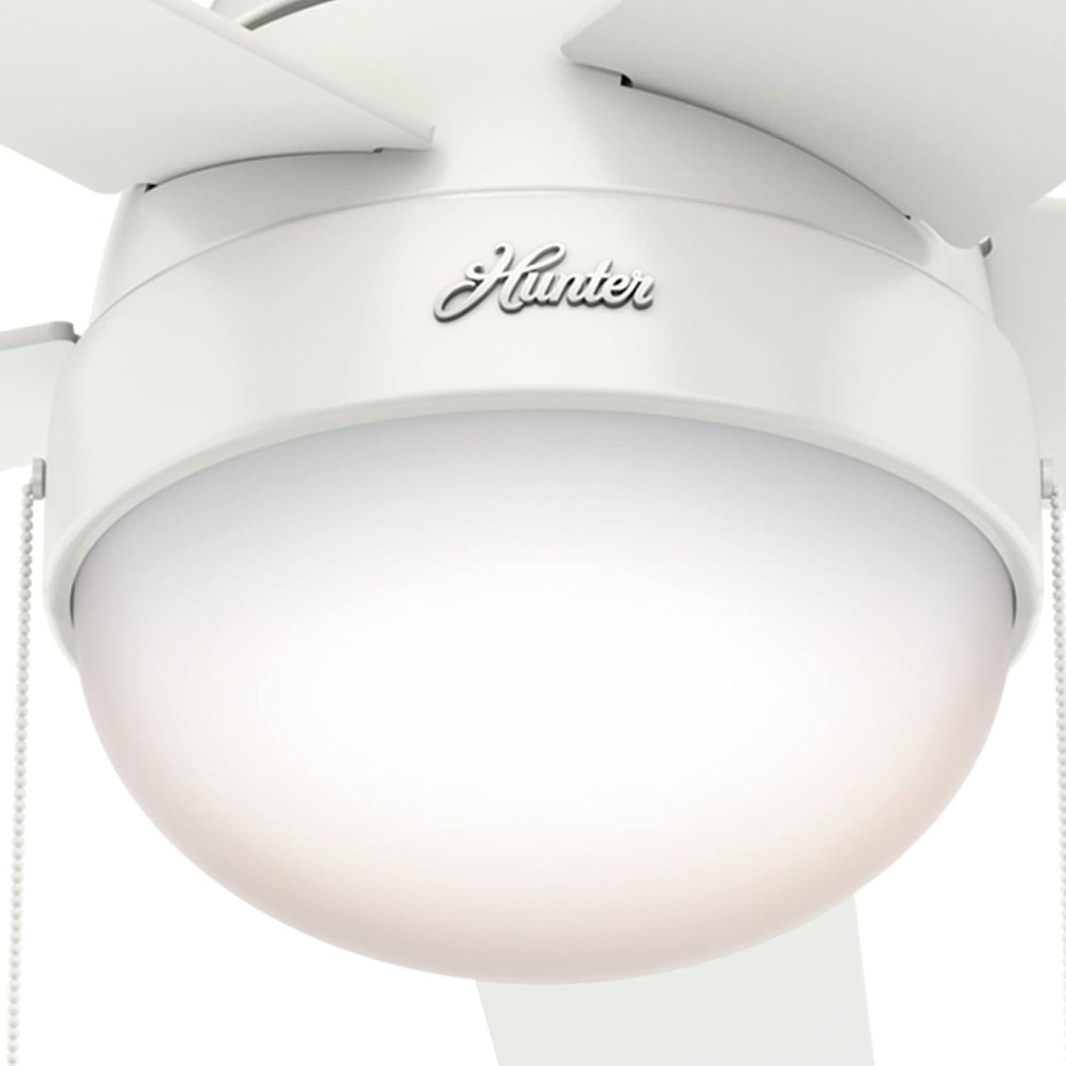 46" Anslee 5 - Blade LED Flush Mount Ceiling Fan with Pull Chain and Light Kit Included