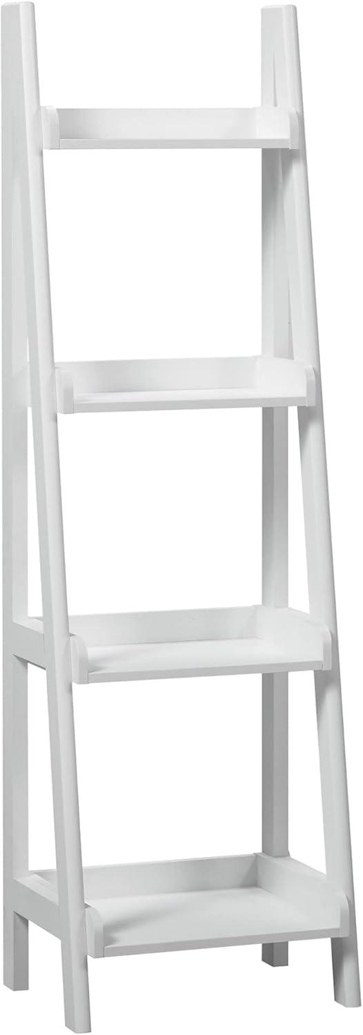 Realspace® 60"H 4-Shelf Narrow Ladder Bookcase, White