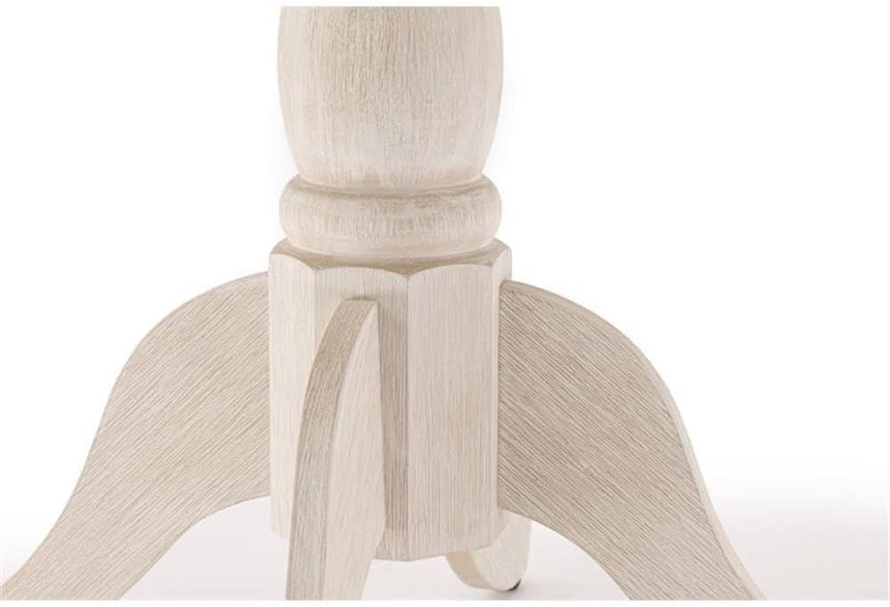 East West Furniture, Round Dining Table With Round Wire Brush Butter Cream