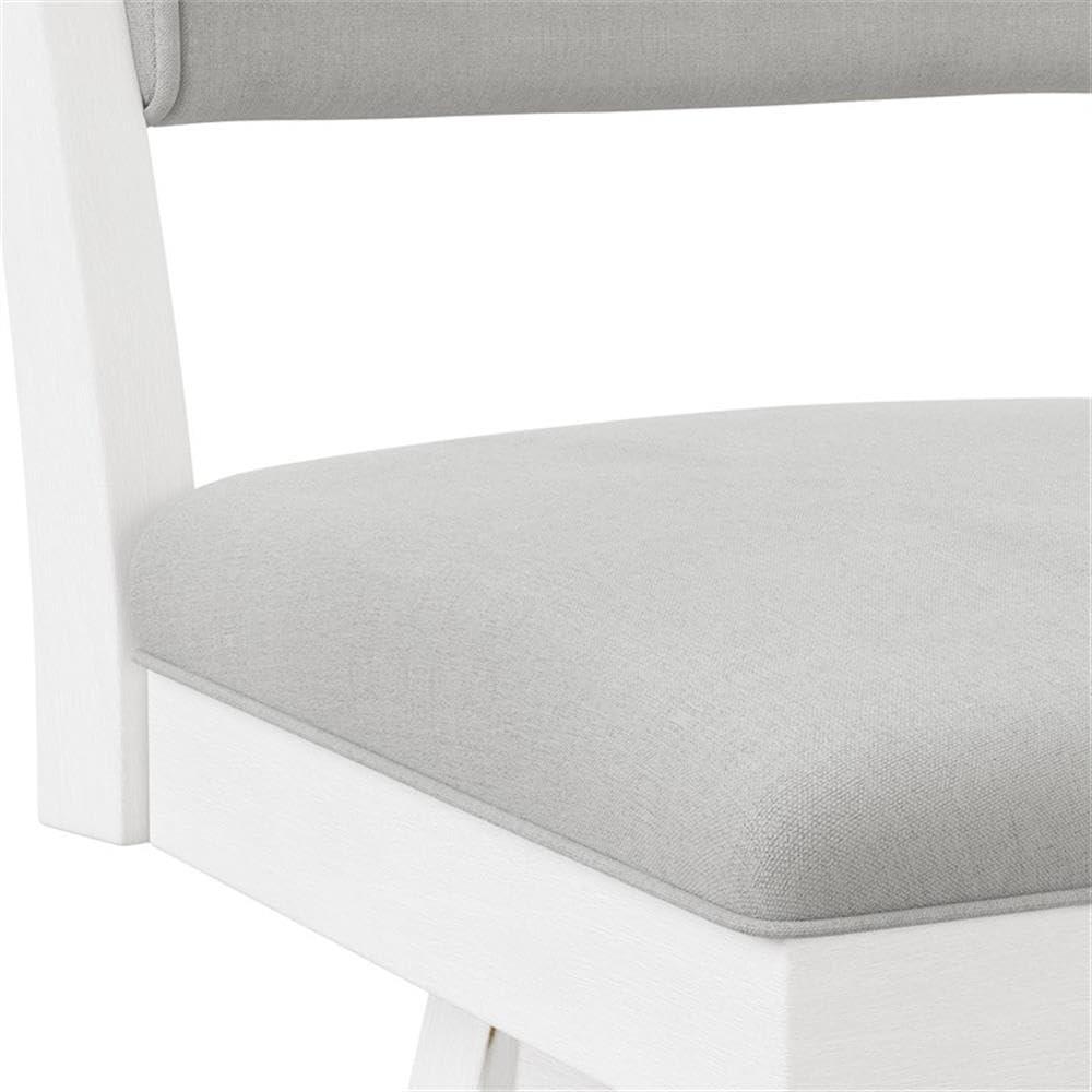 Clarion Wood and Upholstered Bar Height Swivel Stool Sea White - Hillsdale Furniture