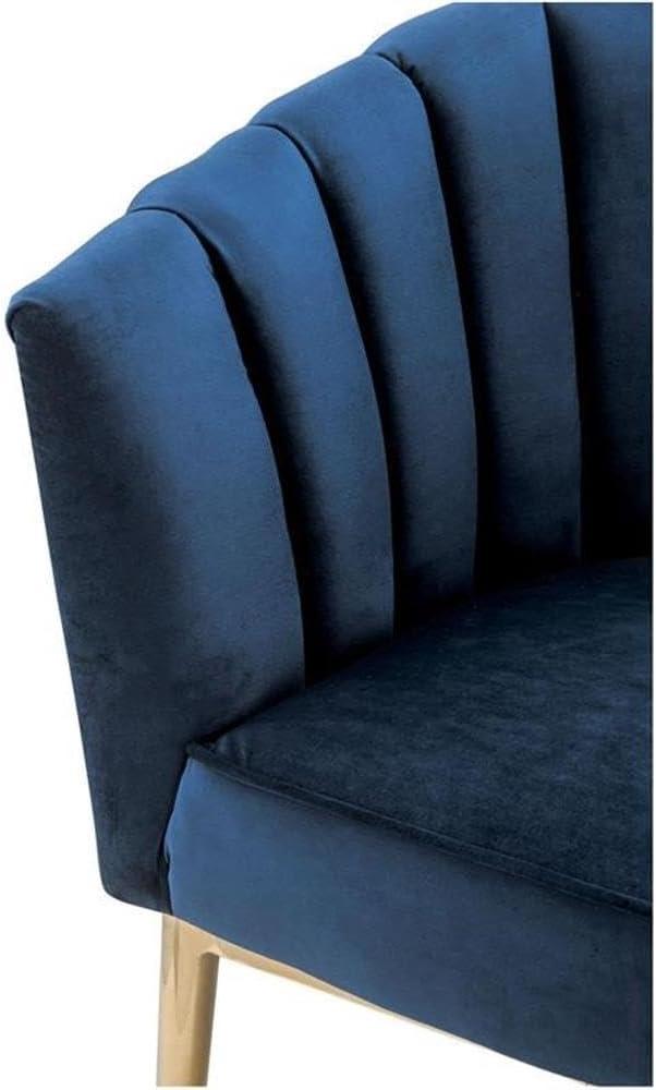 31" Colla Accent Chair Midnight Blue Velvet/Gold Finish - Acme Furniture