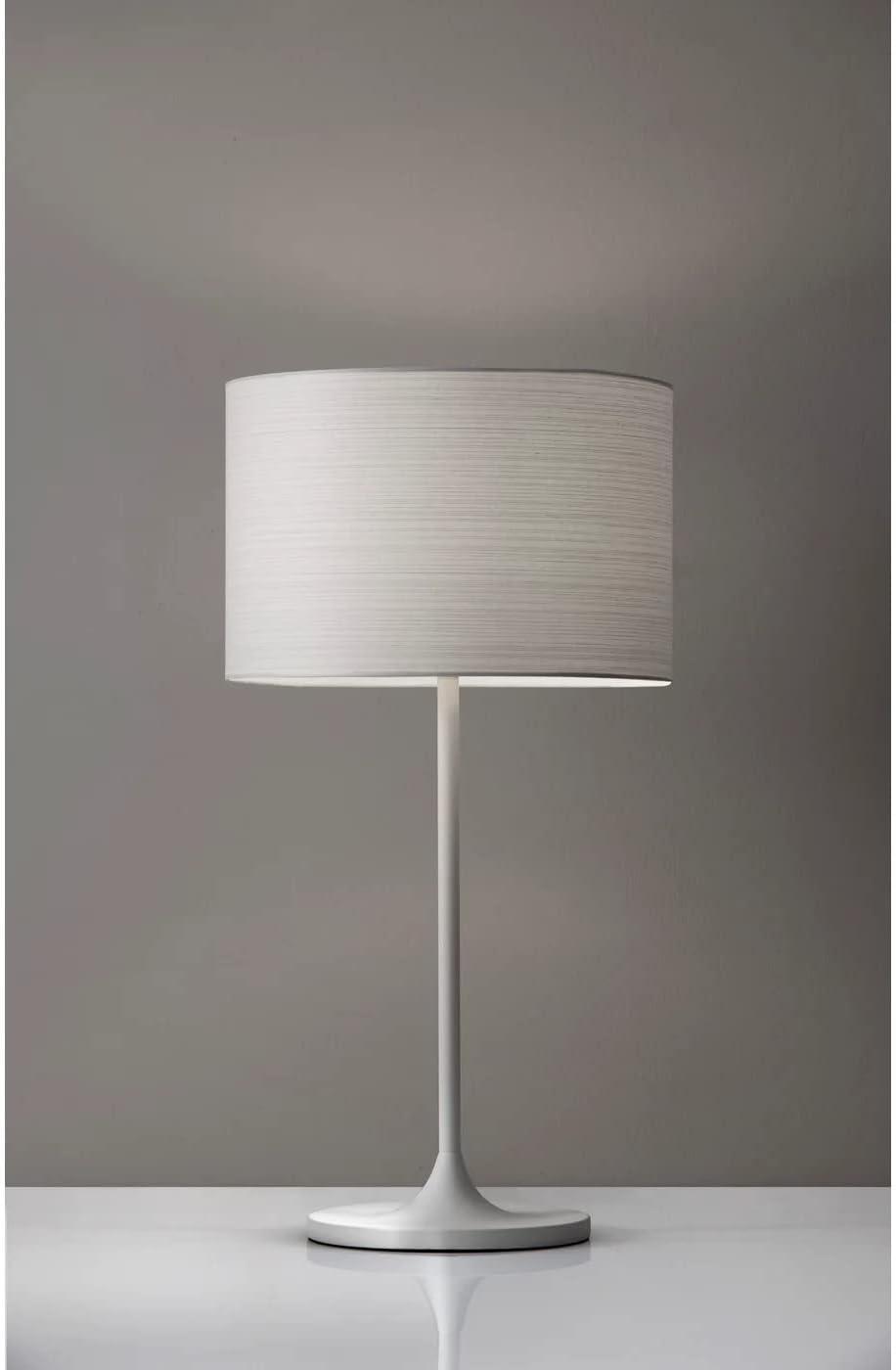 22.5" Oslo Collection Table Lamp White - Adesso: Scandinavian Design, Metal Base, Japanese Paper Shade