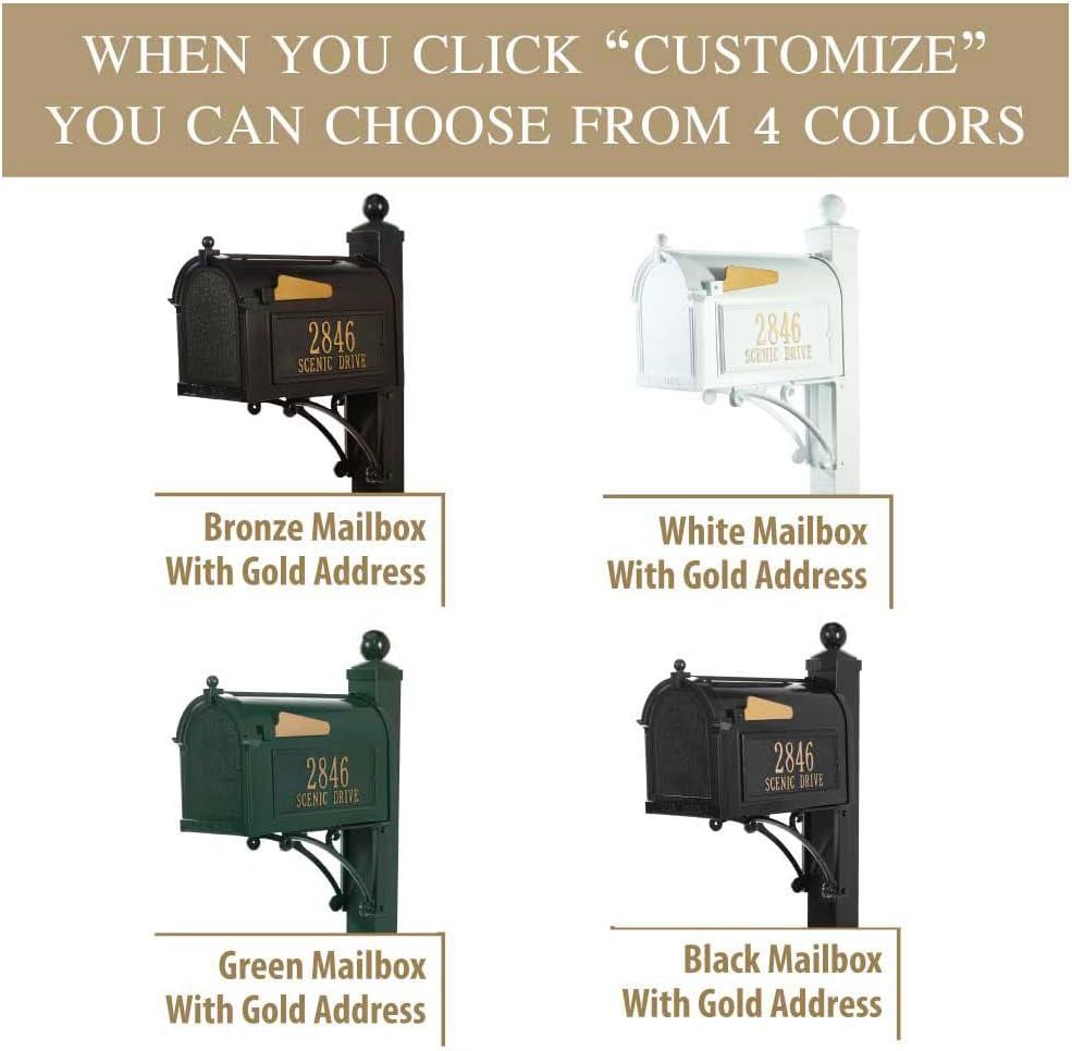 Black Aluminum Capitol Mailbox with Side Address Plaques