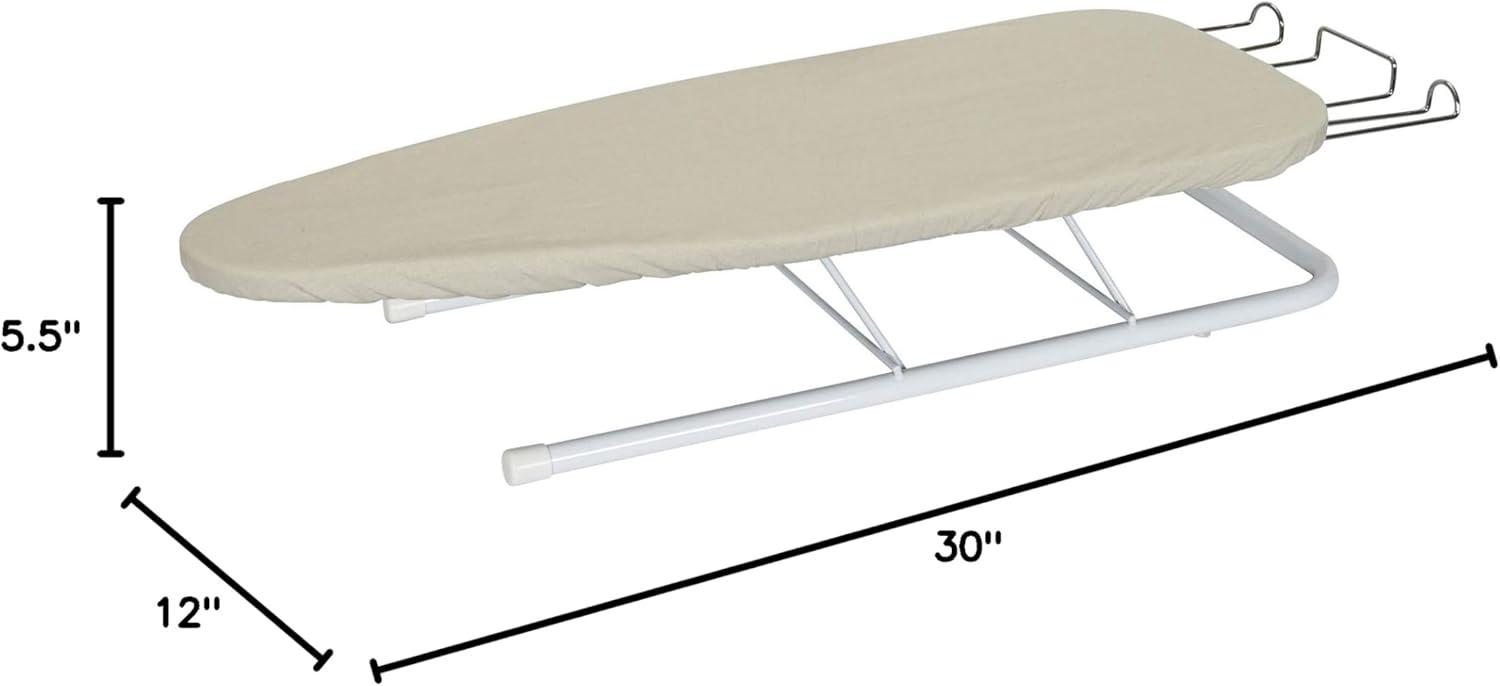 Household Essentials Portable Lightweight Tabletop Ironing Board with Retractable Iron Rest and 5mm Foam Pad