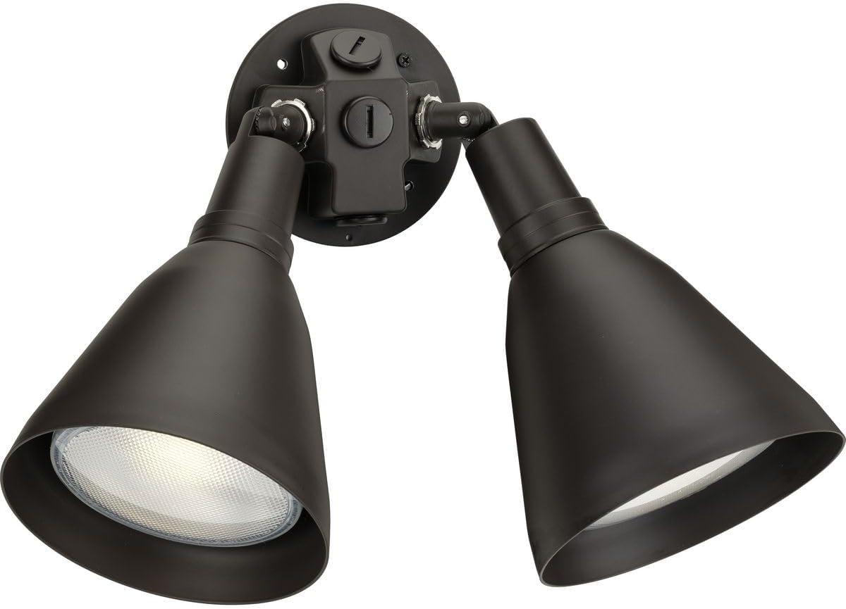 Progress Lighting Par 2-Light Outdoor Wall Light, Antique Bronze, Porcelain, Shade Included