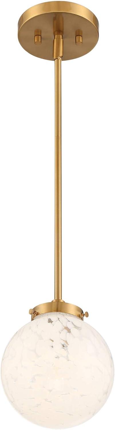 Possini Euro Design Candide Warm Brass Mini Pendant Lighting 7" Wide Mid Century Modern Art Glass Globe Shade for Dining Room House Kitchen Island