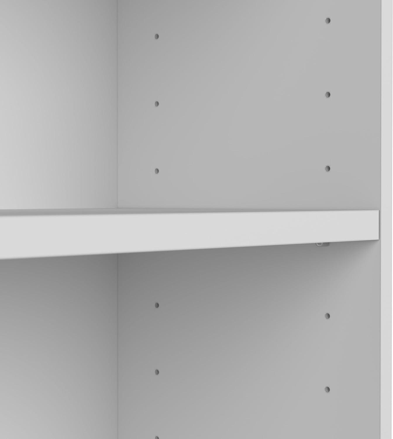 Bush Furniture Universal 5 Shelf Wood Bookcase in Pure White