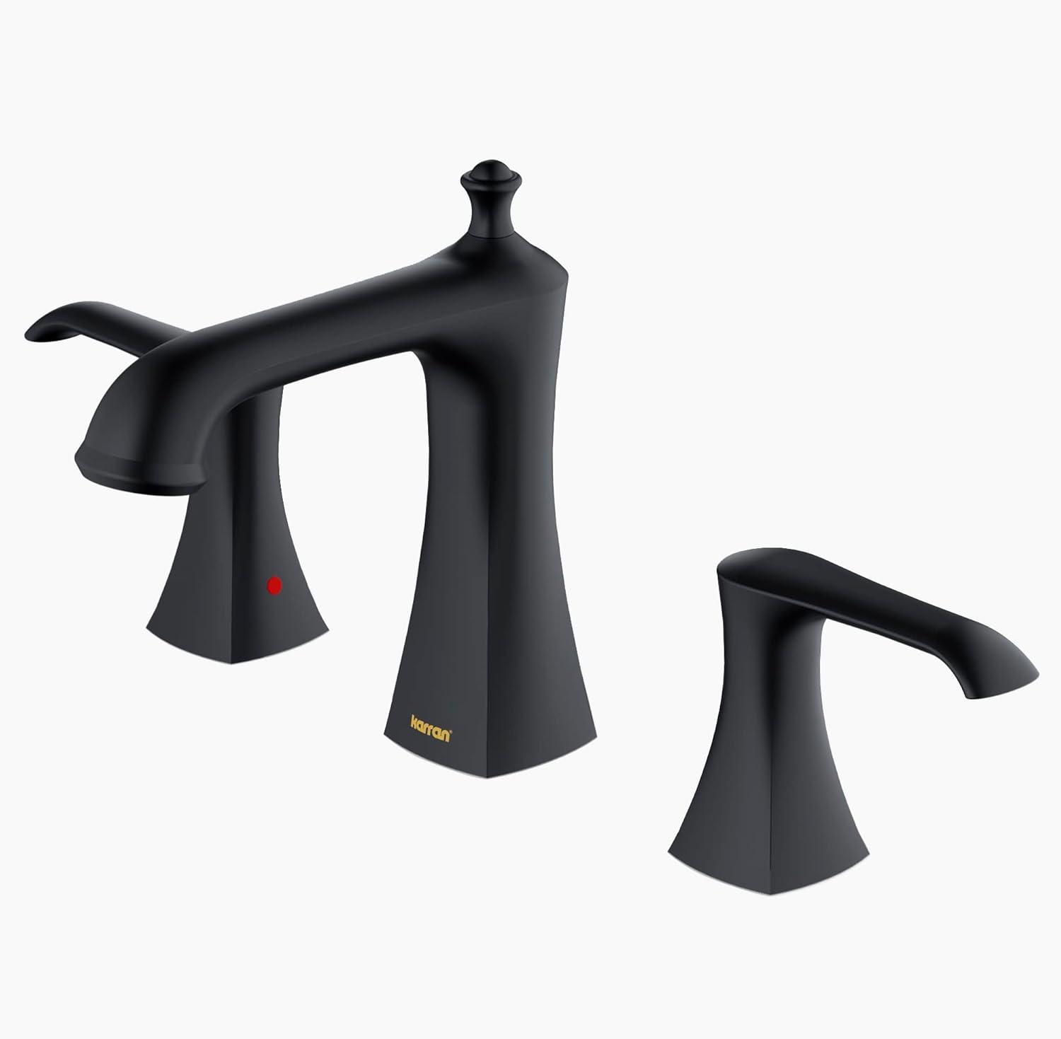 Karran Woodburn 8 In. Widespread 2-Handle Bathroom Faucet With Matching Pop-up Drain