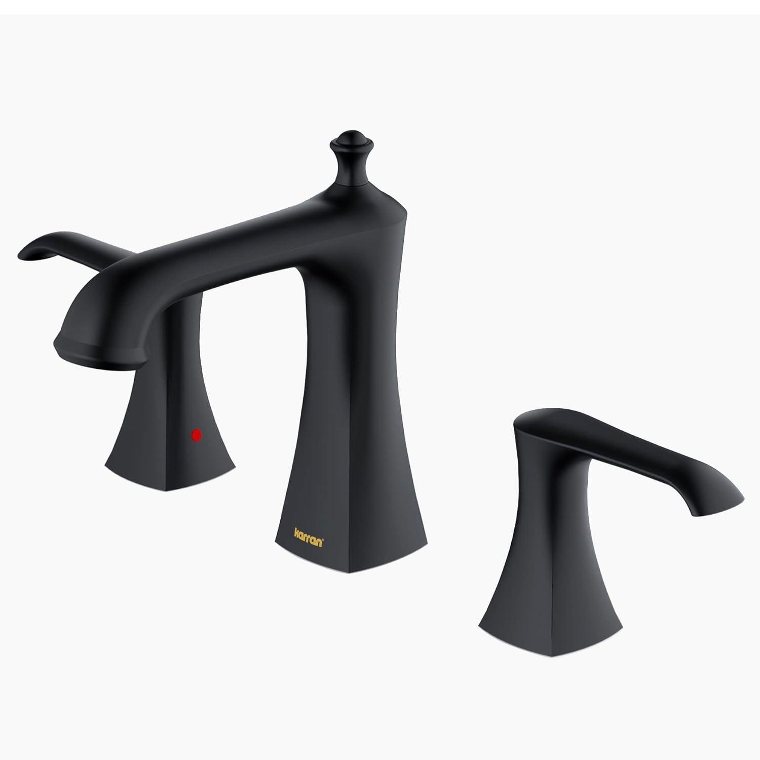 Karran Woodburn 8 In. Widespread 2-Handle Bathroom Faucet With Matching Pop-up Drain