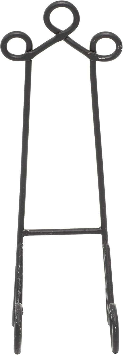 DecMode 6" x 18" Black Metal Scroll Easel, 1-Piece