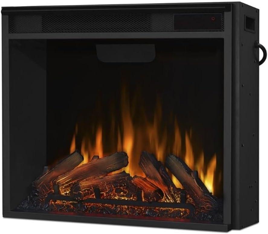 Espresso Solid Wood Electric Fireplace Mantel with Adjustable LED Flame
