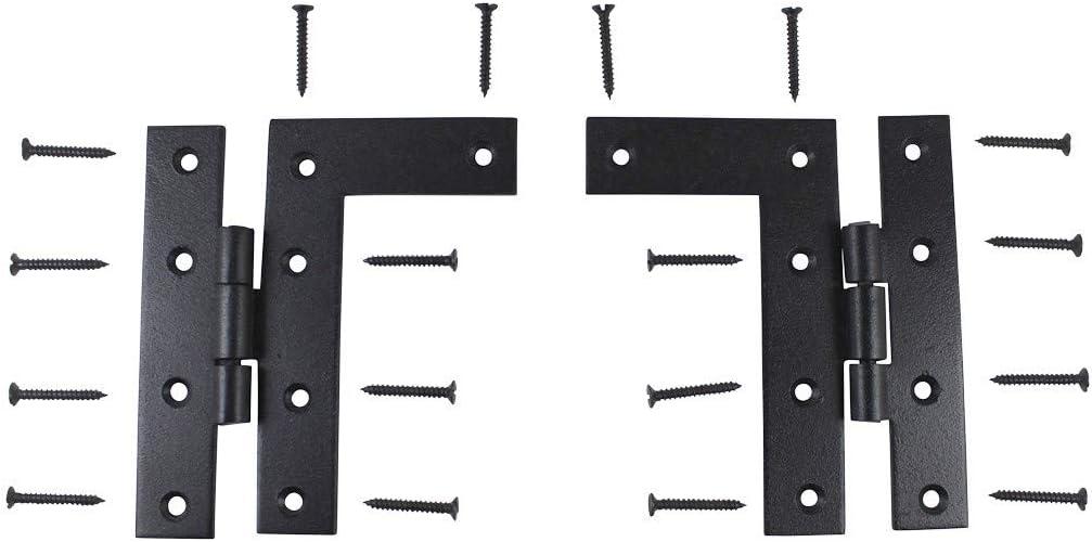 The Renovators Supply Inc. Pair Flush H-L Wrought Iron Cabinet Hinge Surface Mount Hinge