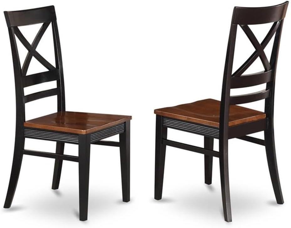 East West Furniture  5 Piece Kitchen Table Set- an Oval Dining Room Table and 4 Solid Wood Seat Chairs,(Finish Options) Black/Cherry AVQU5-BCH-W