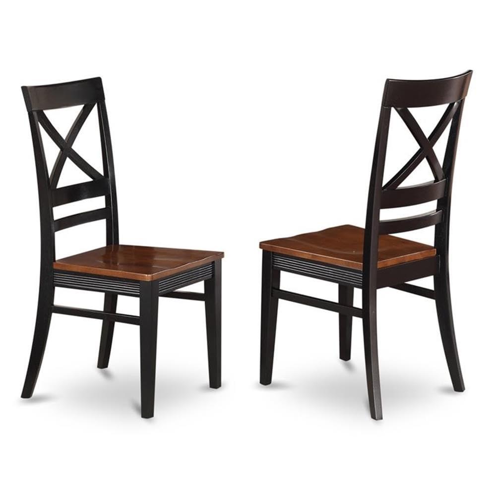 East West Furniture  5 Piece Kitchen Table Set- an Oval Dining Room Table and 4 Solid Wood Seat Chairs,(Finish Options) Black/Cherry AVQU5-BCH-W