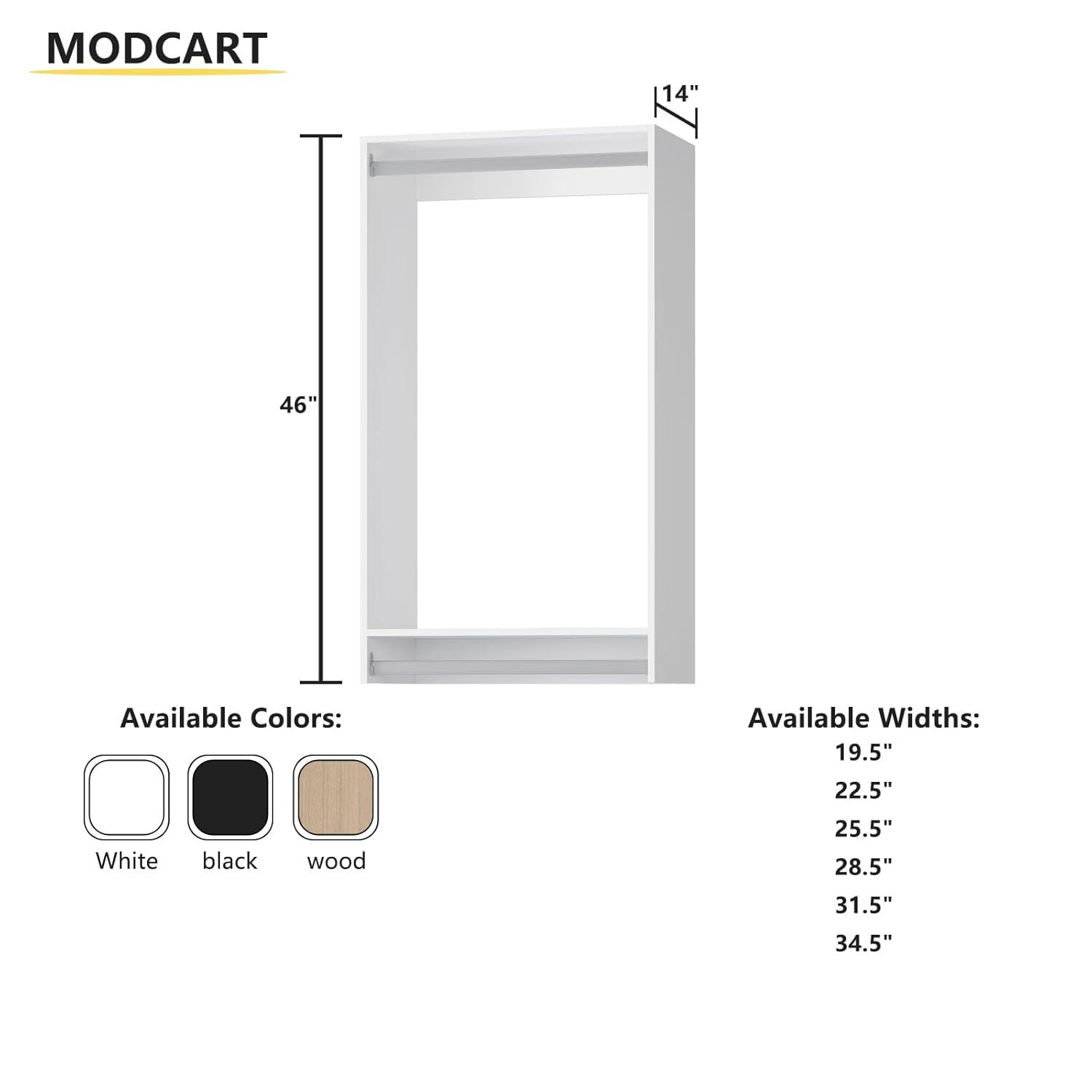 25.5 in. White Walk-in Modular Double Hanging Tower Unit with 1-Shelf, Wall Mount Wood Closet System