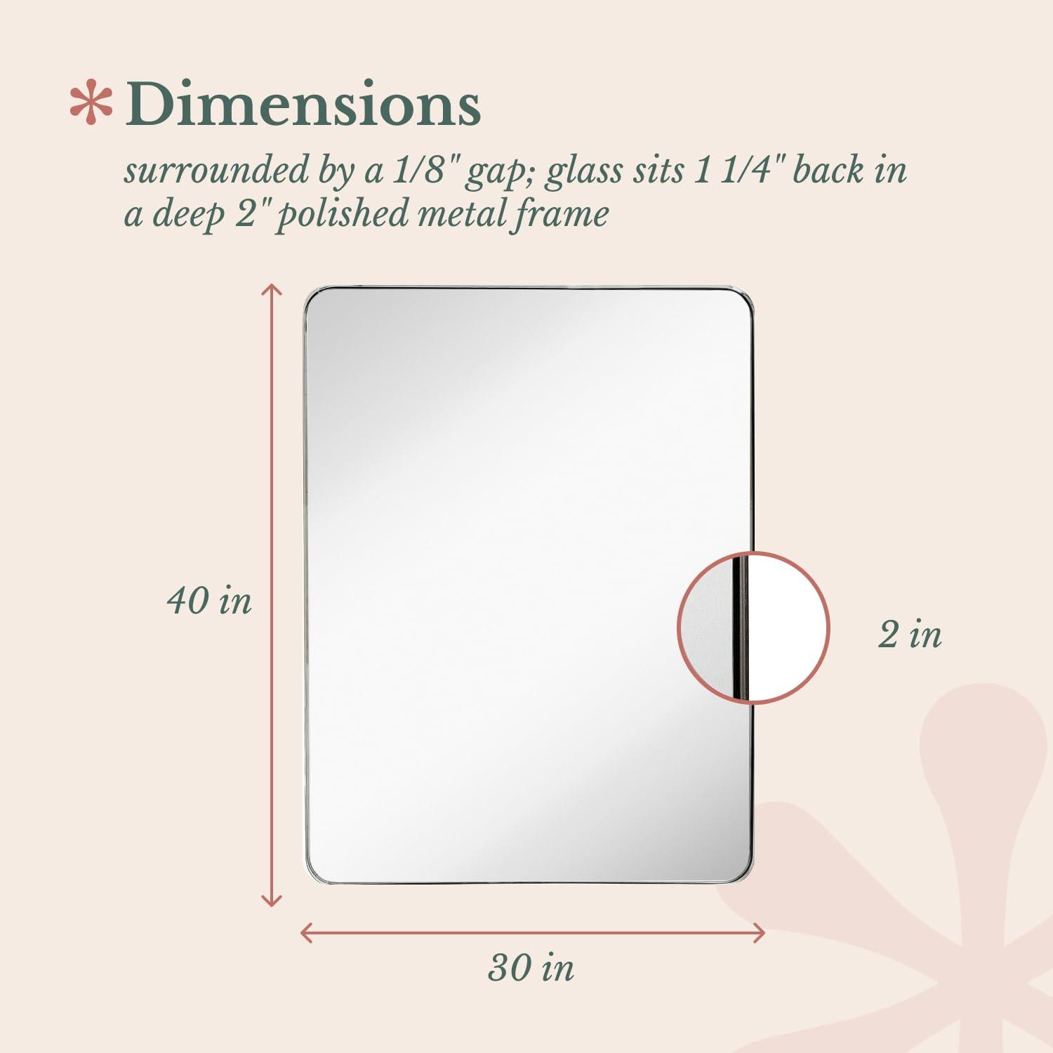 Hamilton Hills Contemporary Brushed Metal Wall Mirror Glass Panel Framed