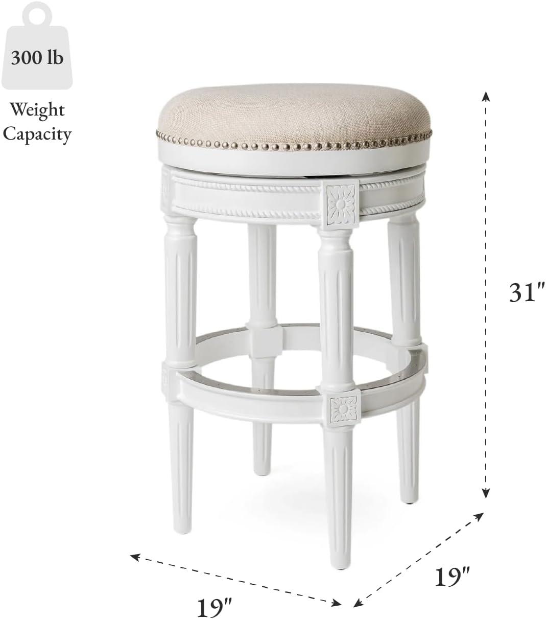 Maven Lane Maven Lane Pullman Backless Stool with Fabric Upholstery