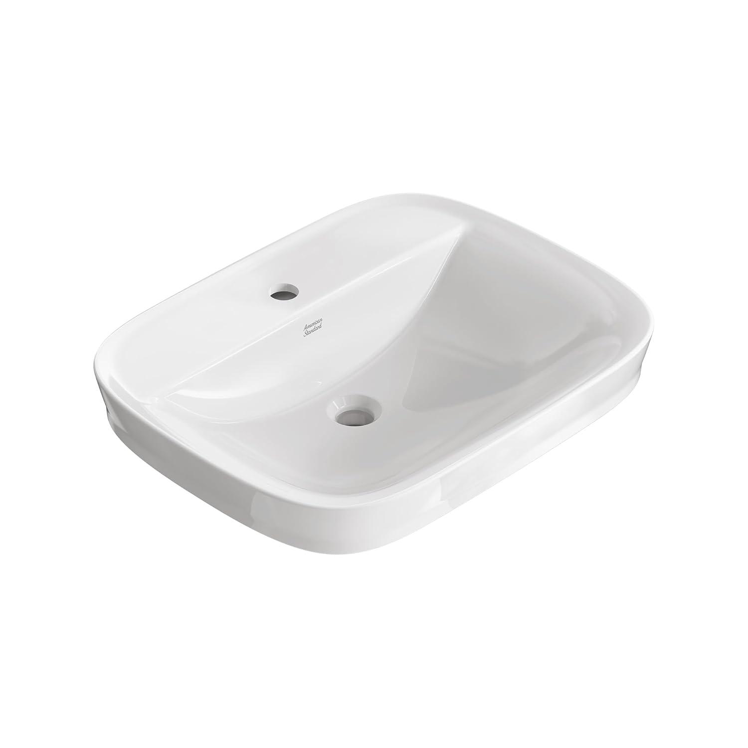 American Standard Aspirations 18'' Vitreous China Rectangular Bathroom Sink with Faucet and Overflow