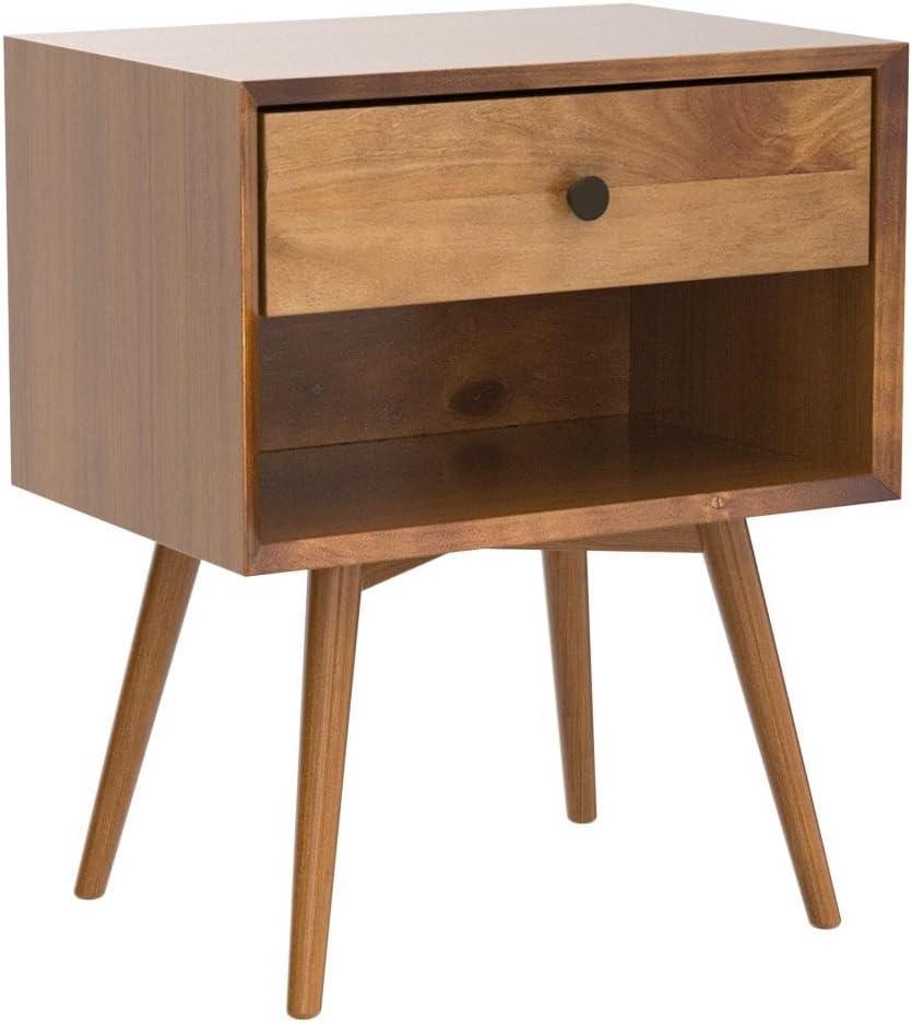 Walker Edison Mid-Century Nightstand, Set of 2, Caramel