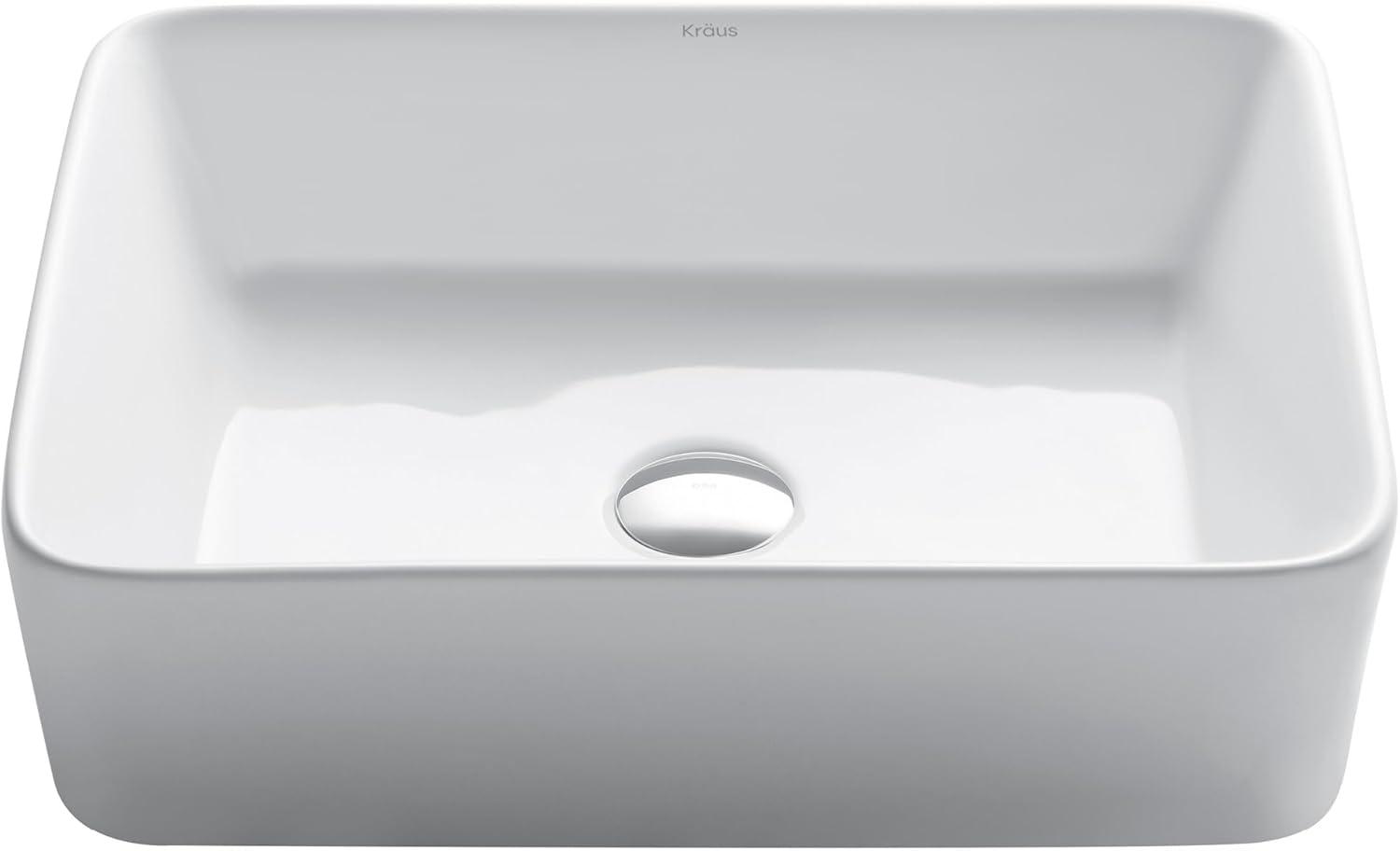 Kraus KCV-121 Thin ceramics Rectangular Vessel Bathroom Sink