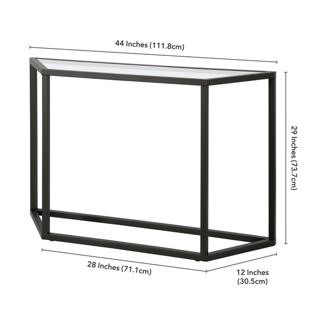 Evelyn&Zoe Levi 44" Wide Trapezoid Console Table, Blackened Bronze