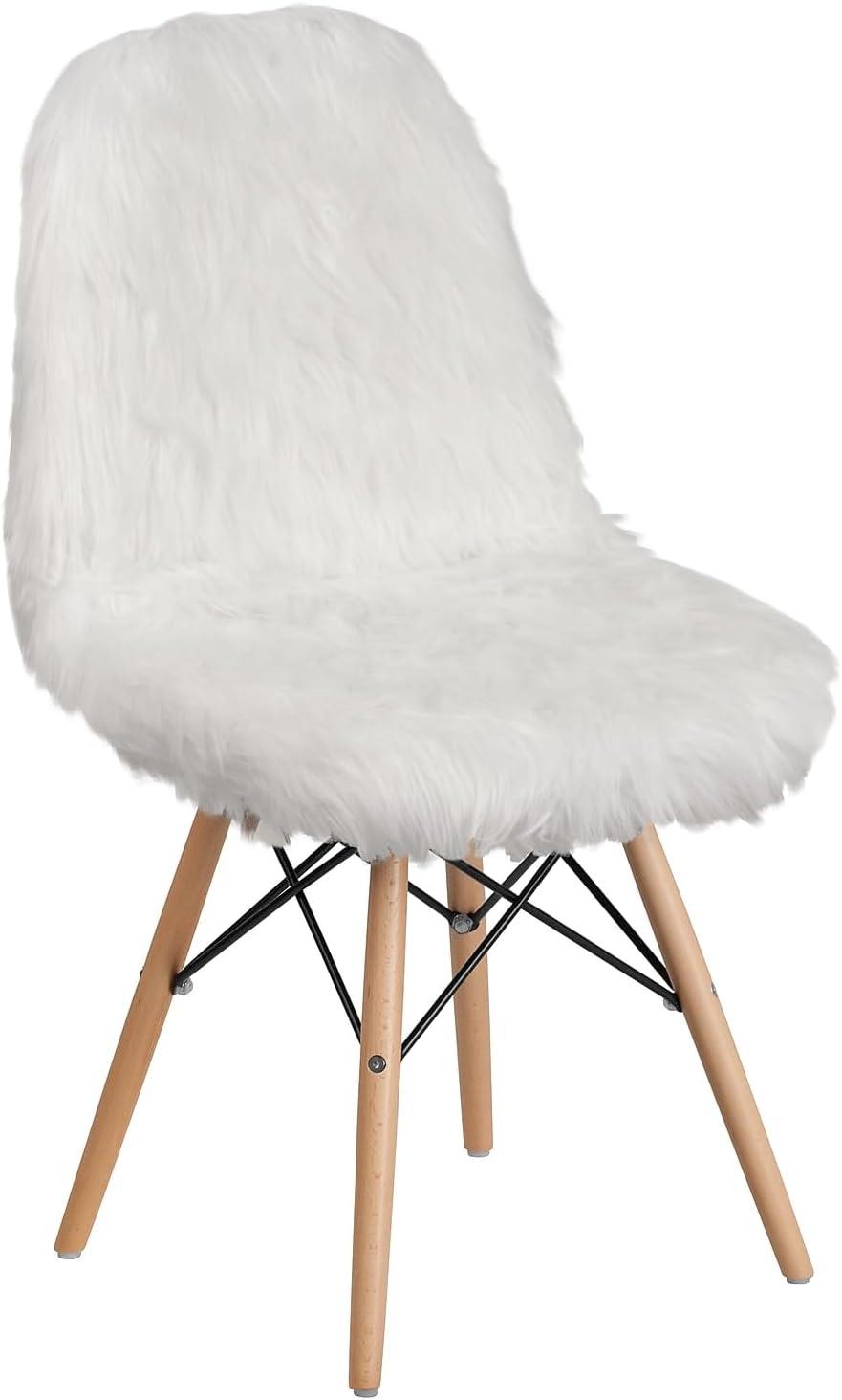 Flash Furniture Shaggy Dog White Accent Chair