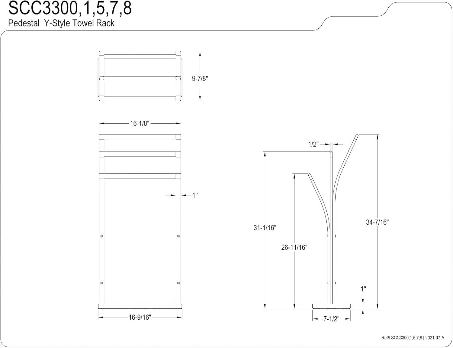 Kingston Brass Edenscape Freestanding Y-Style Towel Rack