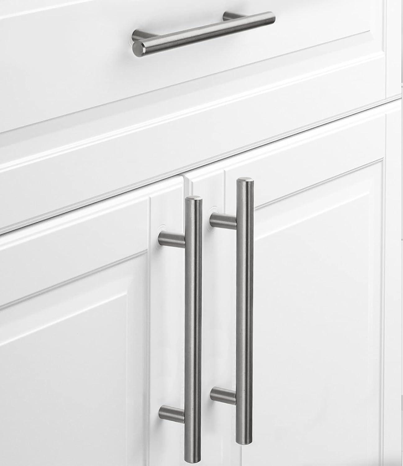 homdiy 10 Pack Brushed Nickel Cabinet Pulls 3 Inch Kitchen Cabinet Handles Stain Steel Cabinet Hardware for Kitchen and Bathroom Cabinets, 5 Inch Overall Drawer Pull