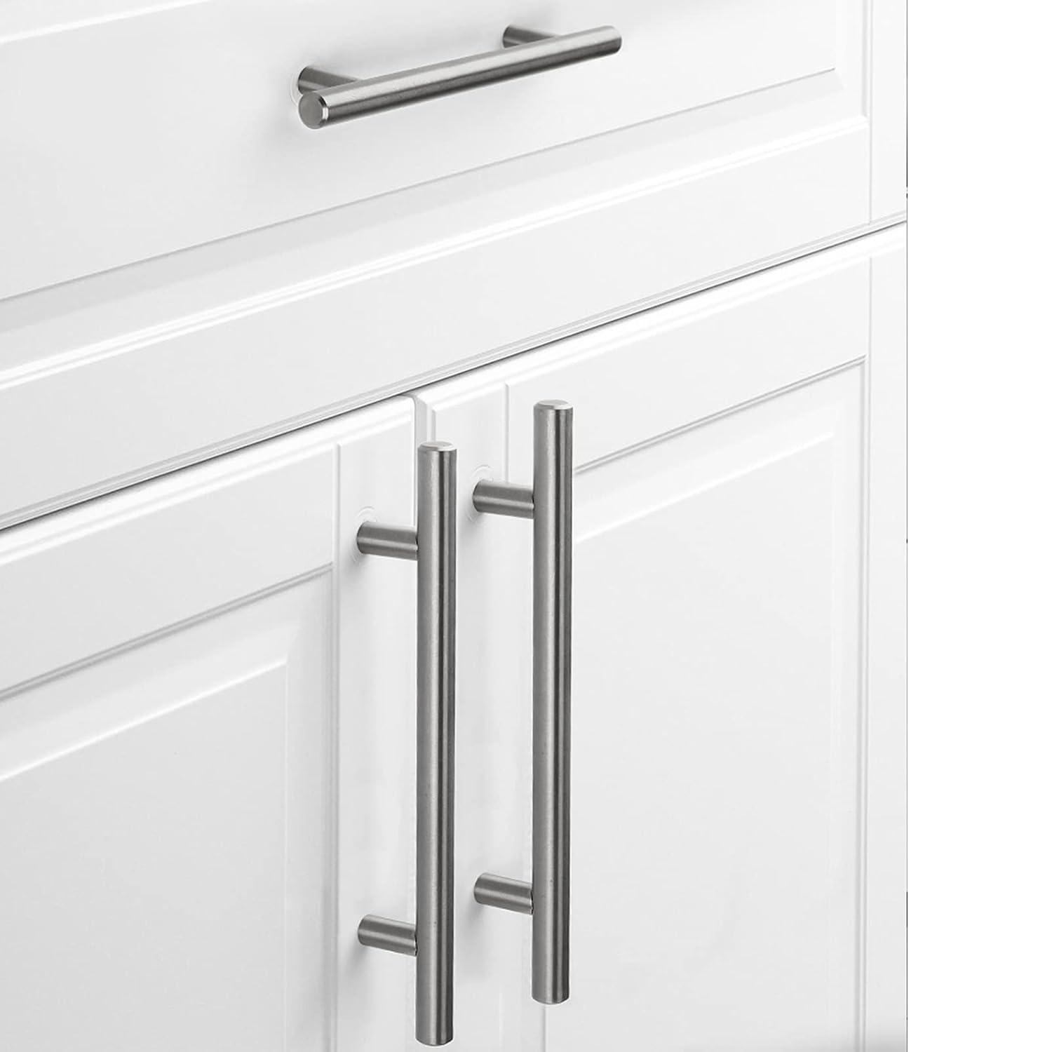 homdiy 10 Pack Brushed Nickel Cabinet Pulls 3 Inch Kitchen Cabinet Handles Stain Steel Cabinet Hardware for Kitchen and Bathroom Cabinets, 5 Inch Overall Drawer Pull